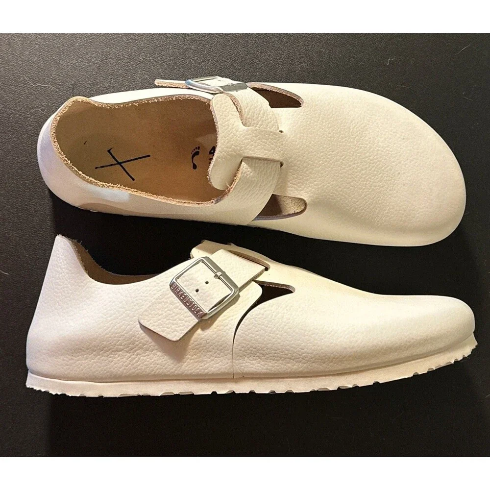 Birkenstock 46 N Men’s London Buckle Shoes Clog 13 US White White Made Germany